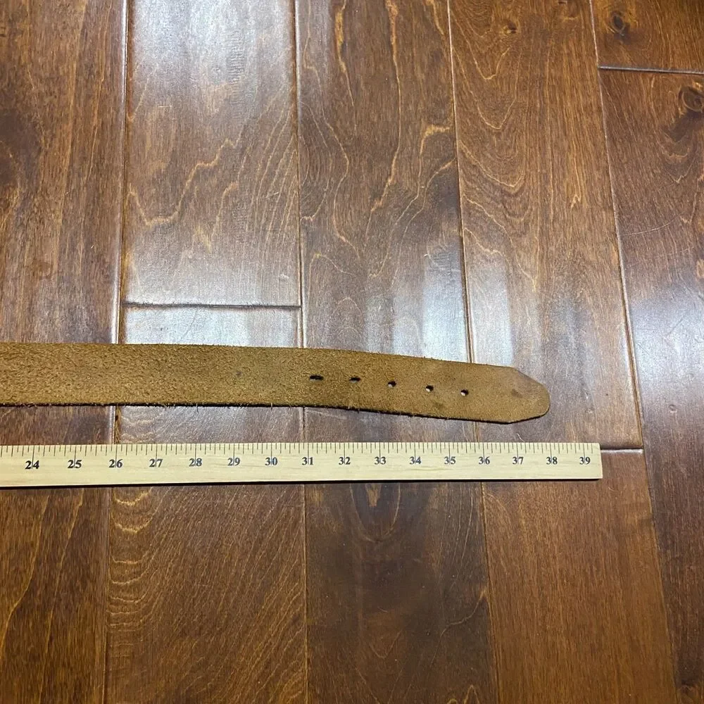 Kenworth Vintage Trucker G.I. Joe Brown Leather Embossed Belt Men's Size 30